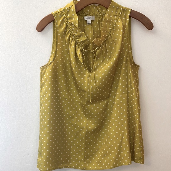 J. Crew Tops - J. Crew Yellow Polka Dot Blouse